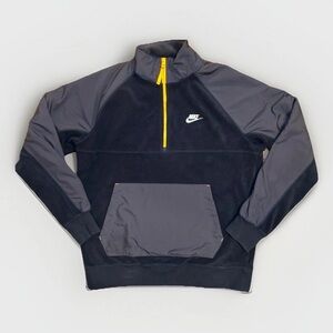 Nike 1/4 Zip Fleece Jacket Mens Size Medium Warm Blue Athletic Pullover Fleece